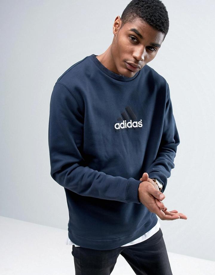Adidas Originals Equipment Crewneck Sweatshirt In Navy Bk7666 - Navy