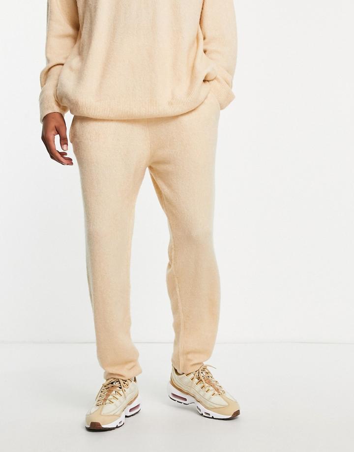 Topman Oversized Knit Sweatpants In Stone-neutral
