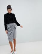 Closet Wrap And Bow Skirt - Gray