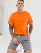Pull & Bear Join Life T-shirt In Bright Orange - Orange