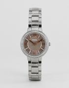 Fossil Ladies Stainless Steel Watch With Pink Dial - Silver