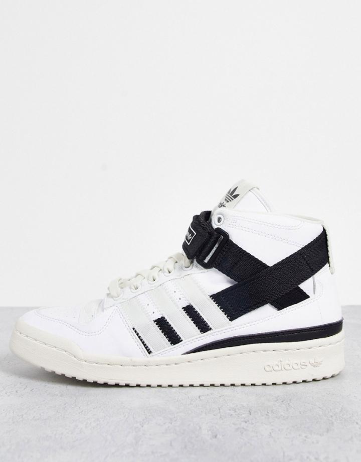 Adidas Originals Parley Forum Mid Sneakers In White And Black