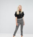Bershka Dog Tooth Check Tailored Pant-multi