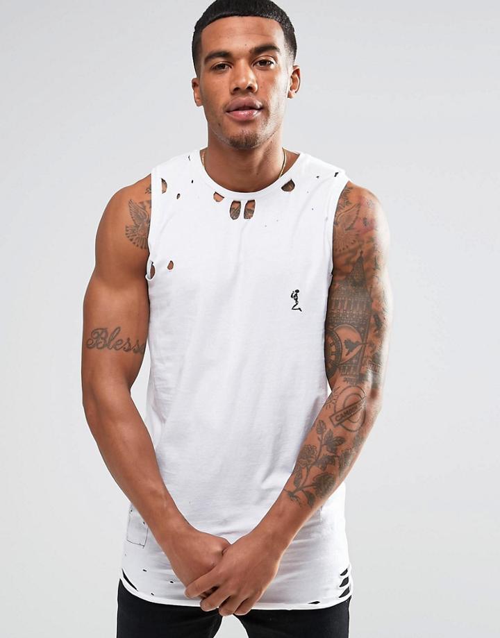 Religion Trashed Tank - White