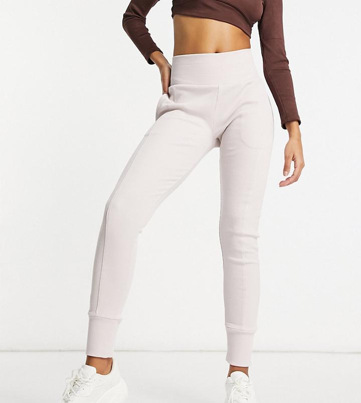Asyou Deep Waistband Rib Legging In Lilac-purple