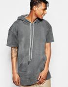 Other Hoodie With Short Sleeves And Zip Back - Gray