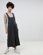 Asos Design Minimal Overall With Scoop Neck - Gray
