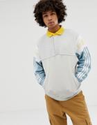 Adidas Originals Rugby Sweatshirt With Three Stripes Dv3147 Gray - White