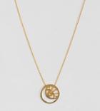 Asos Design Gold Plated Sterling Silver Cut Out Eye Motif Necklace - Gold