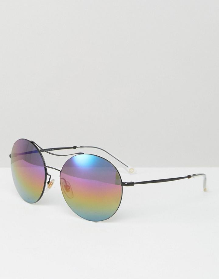 Gucci Round Aviator Style Sunglasses - Black