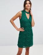 Ax Paris Dress With Choker Detail - Green