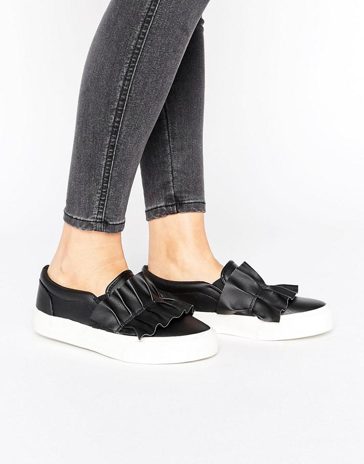 Asos Didsbury Ruffle Sneakers - Black