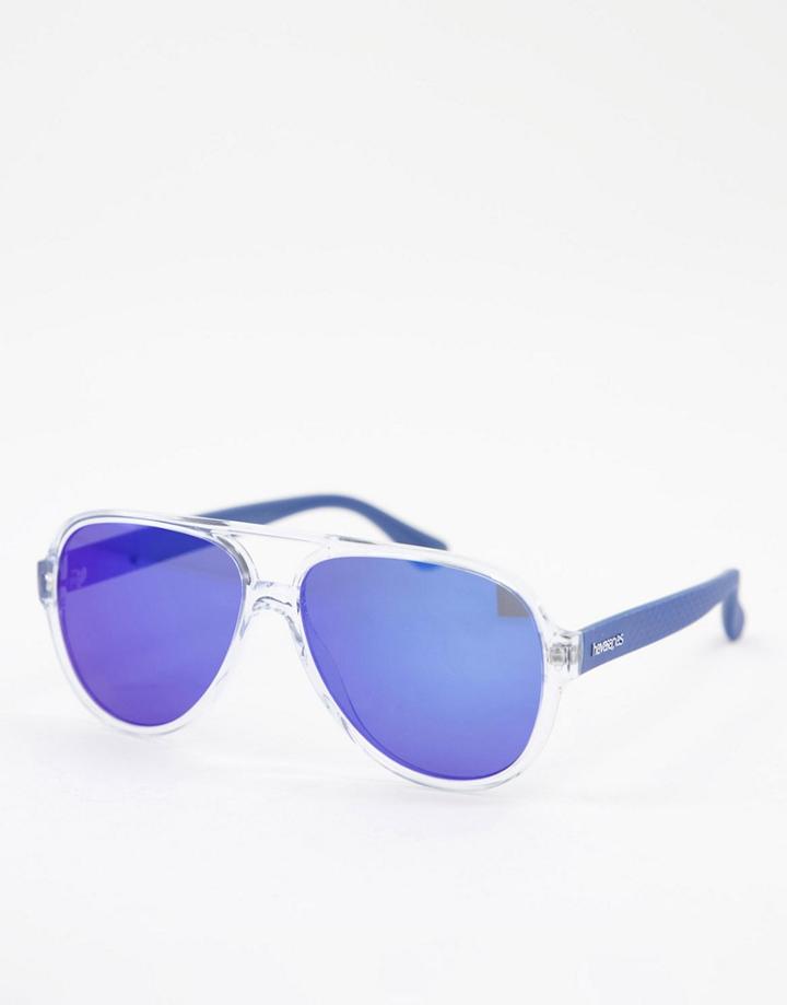 Havaianas Leblon Aviator Style Sunglasses-blues