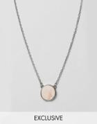 Designb Pink Stone Pendant Necklace In Silver - Silver