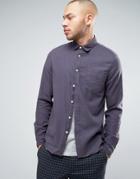 Asos Regular Fit Slubby Viscose Shirt In Gray - Green