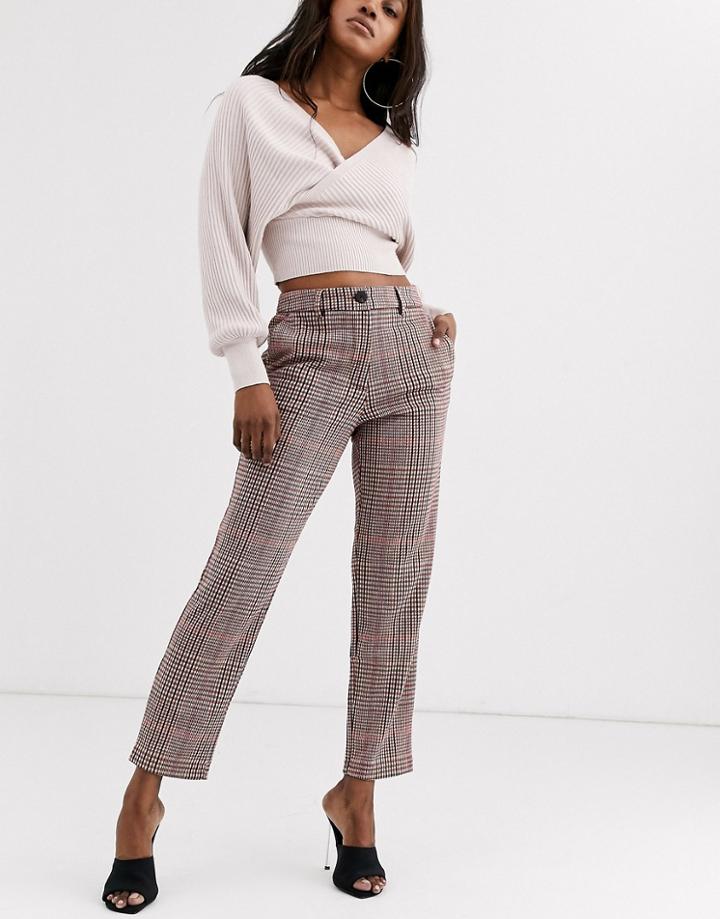 Vila Check Tailored Pants-beige