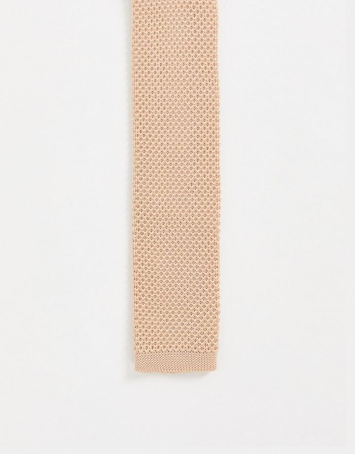 Gianni Feraud Wedding Knitted Tie In Taupe-neutral