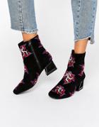 Kat Maconie Daphne Black Dancer Print Heeled Ankle Boots - Black