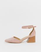 Raid Ramira Blush Heeled Shoes With Stacked Heel - Beige