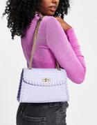 Ego Woven Shoulder Bag With Gold Hardware In Lilac-purple