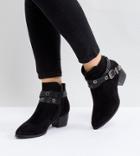 Truffle Collection Wide Fit Heeled Ankle Boots - Black