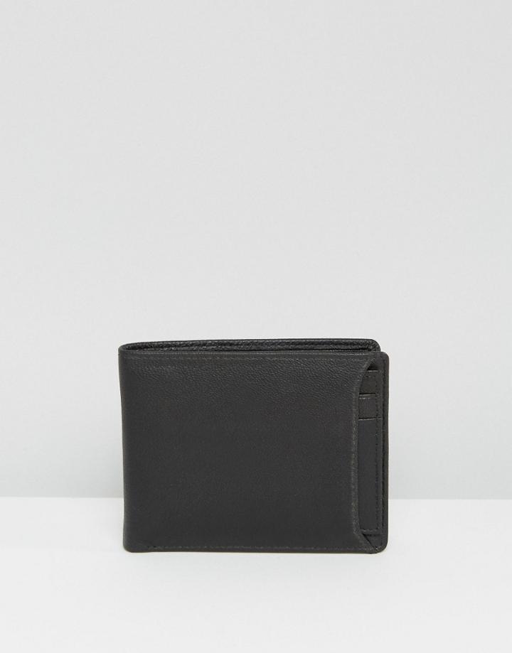 Asos Leather Wallet & Card Holder In Black - Black