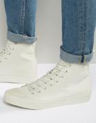 Asos High Top Sneakers In Gray With Rubber Panels - Gray