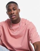 Topman Extreme Oversized Fit Organic T-shirt In Mid Pink-red