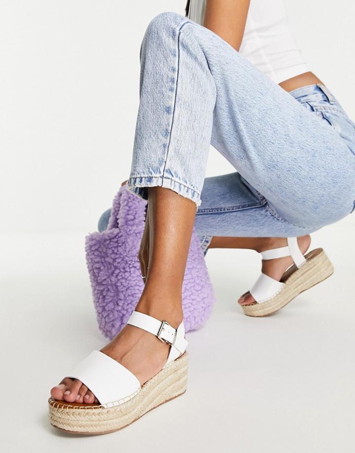 Aldo Espadrille Flatform Sandals In White