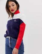 Donnay Cut And Sew Funnel Neck Sweater - Navy