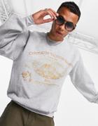 Vintage Supply Wine Company Print Sweatshirt In Gray-grey