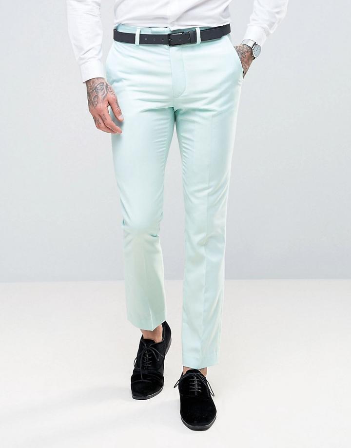 Rudie Super Skinny Pale Green Suit Pants - Green