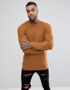 Pull & Bear Crew Neck Sweater In Camel - Tan