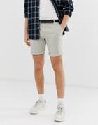 Selected Homme Chino Shorts In Organic Cotton-gray