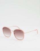 Quay Jezabell Inlay Womens Round Sunglasses In Brown-pink