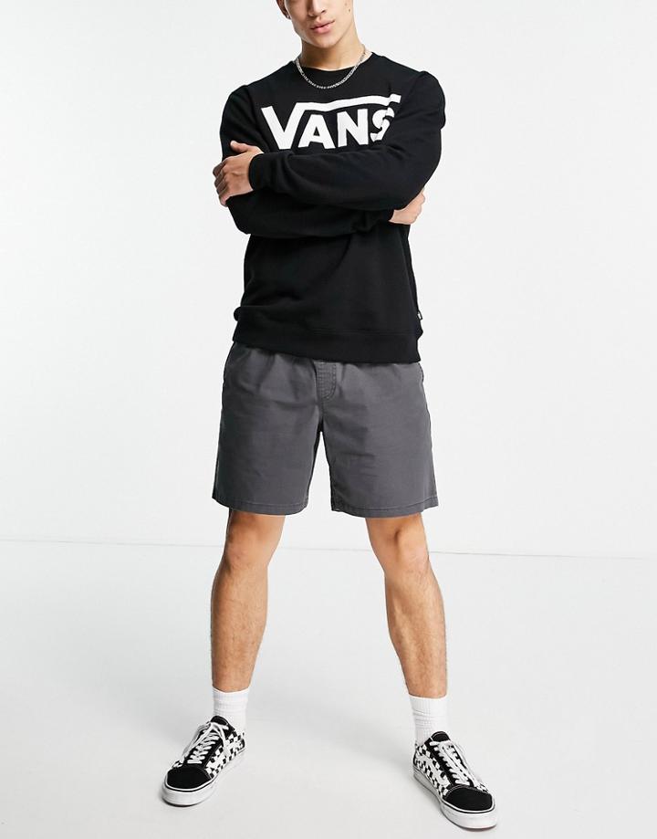 Vans Range Relaxed Drawstring Waist Acid Wash Shorts In Gray-grey