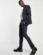 Twisted Tailor Morata Skinny Suit Pants In Navy With Bee Jacquard Flocking