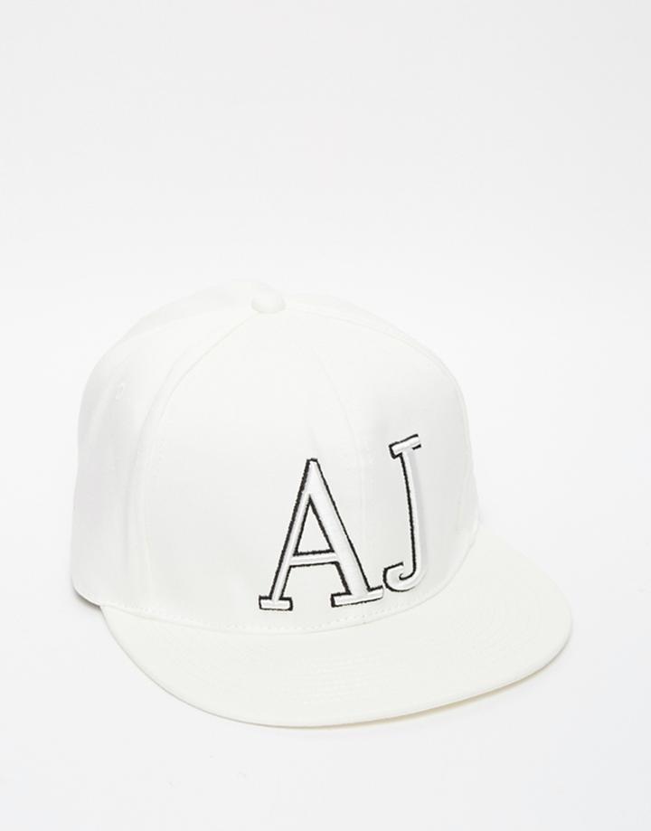 Armani Jeans Aj Snapback Cap - White