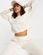 Miss Selfridge Ecru Long Sleeve Crew Neck Sweatshirt-multi