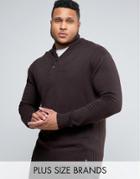 Duke Plus Sweater With Shawl Collar In Brown - Brown
