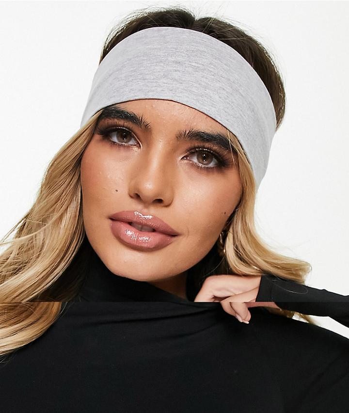 Asos Design Jersey Headband In Gray