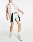 Native Youth Ellend Striped Shorts In Navy