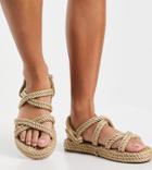 Raid Wide Fit Rosa Rope Sandals In Natural-neutral