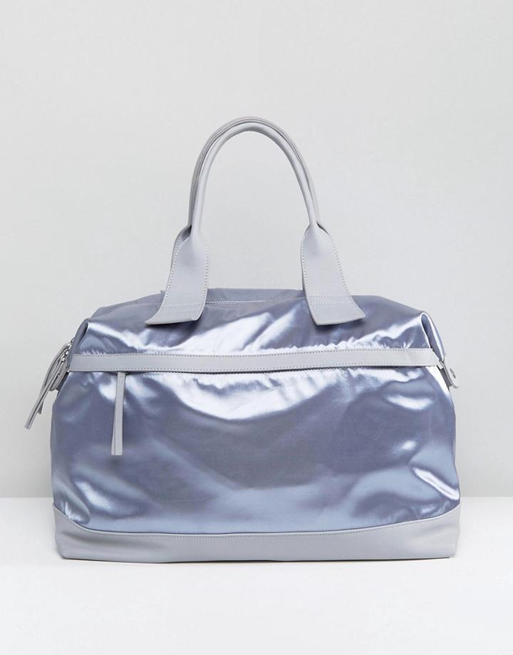 Lamoda Satin Carryall In Gray - Gray