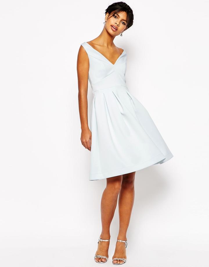 Asos Debutante Midi Dress - Ice Blue
