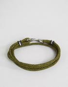 Seven London Cord Wrap Bracelet In Khaki - Green