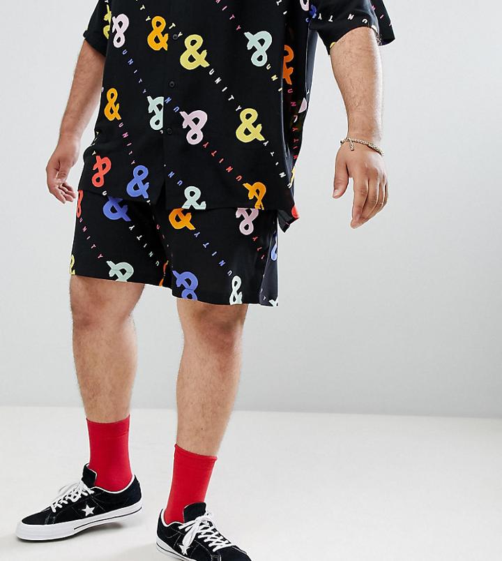 Asos Design X Glaad & Plus Shorts Two-piece In Print - Black