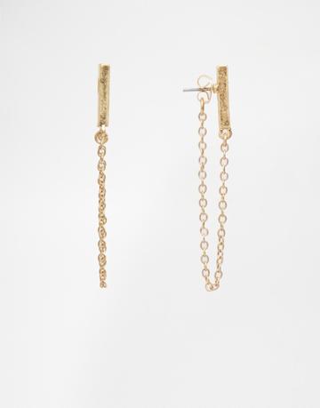 Cara Chain Drop Earrings - Gold