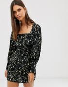 Unique21 Floral Square Neck Dress