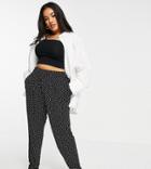 Yours Harem Pants In Black Geometric Print
